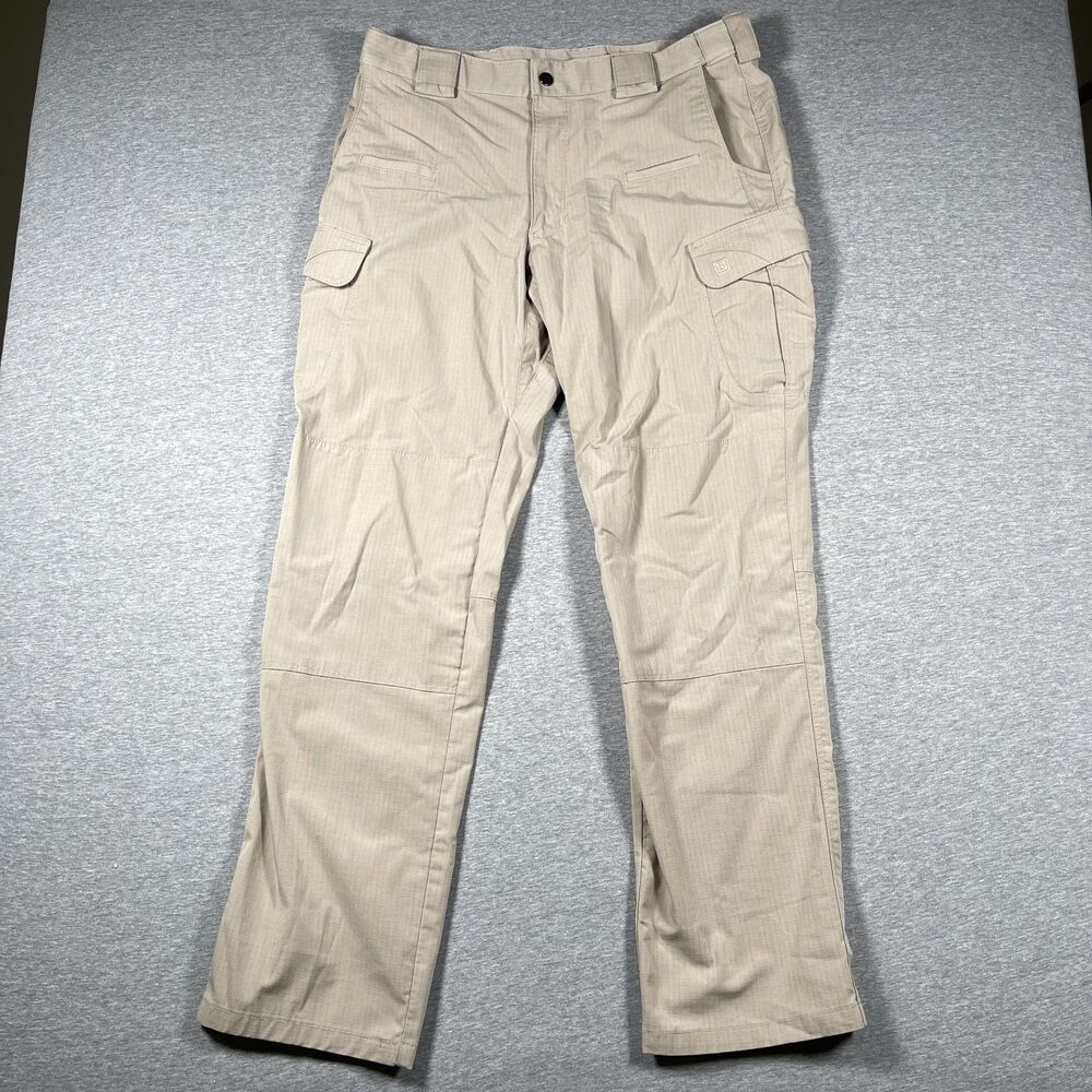 5.11 Tactical Cargo Pants Mens 35x33 Beige Canvas Workwear Utility Canvas